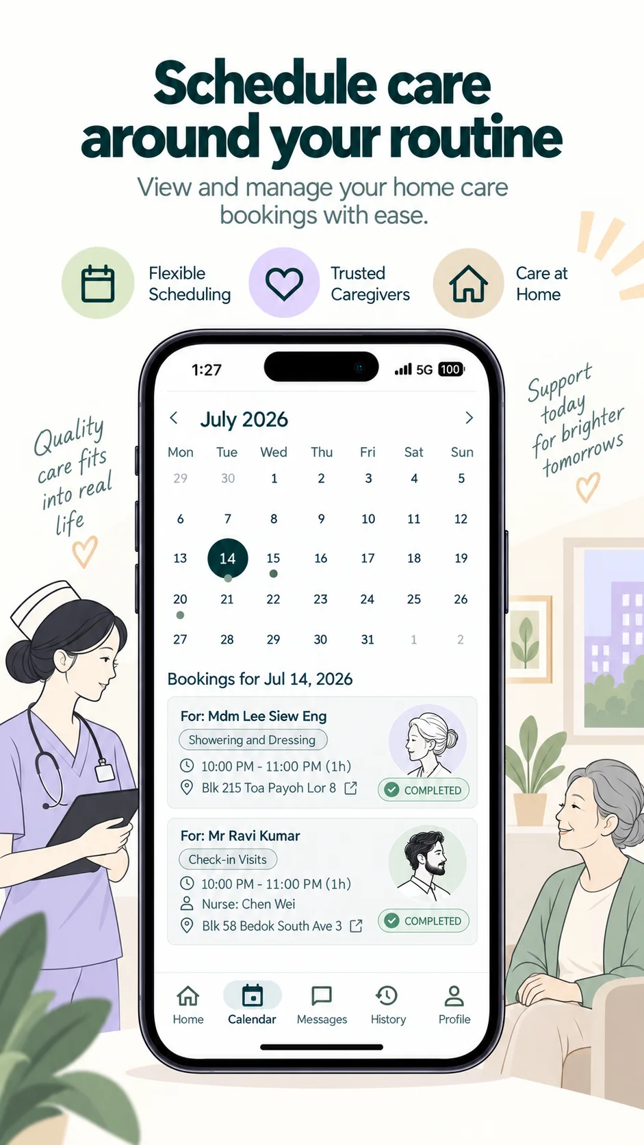 NurseLink app: Schedule care around your routine